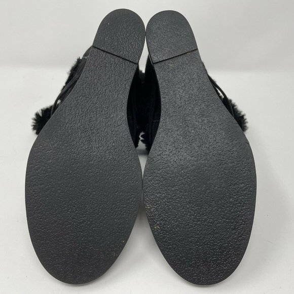 Johnston & Murphy Womens 6 Suede & Faux Fur Cuff Ankle Mid Boots Booties Black - Picture 8 of 10